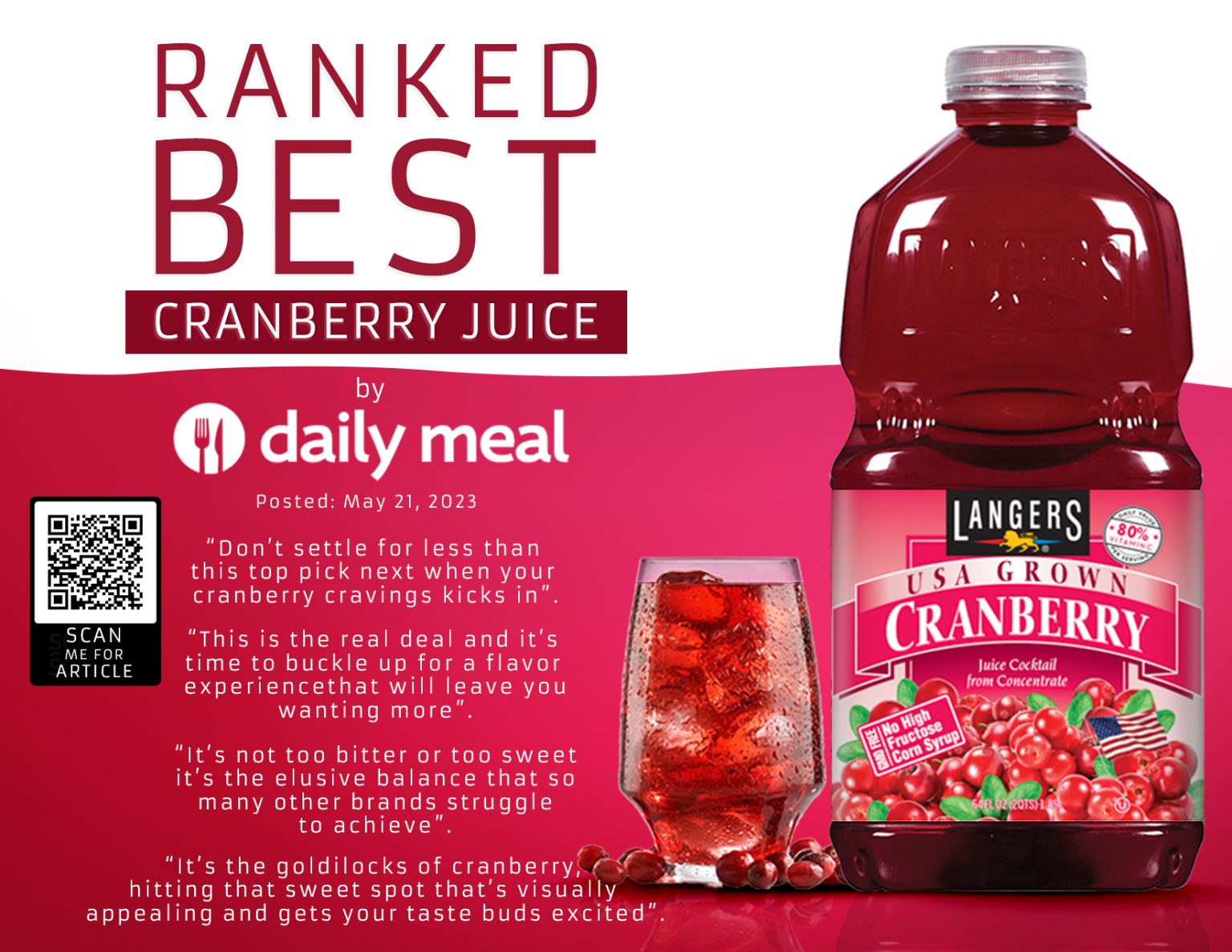 Langers Ranked Best Cranberry Juice Brand – Langers Juice